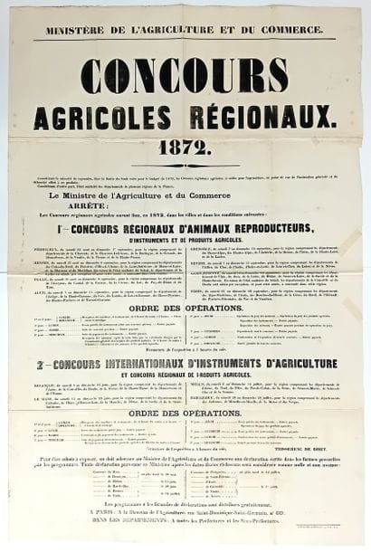 « CONCOURS AGRICOLES RÉGIONAUX, 1872 » Ministère...
