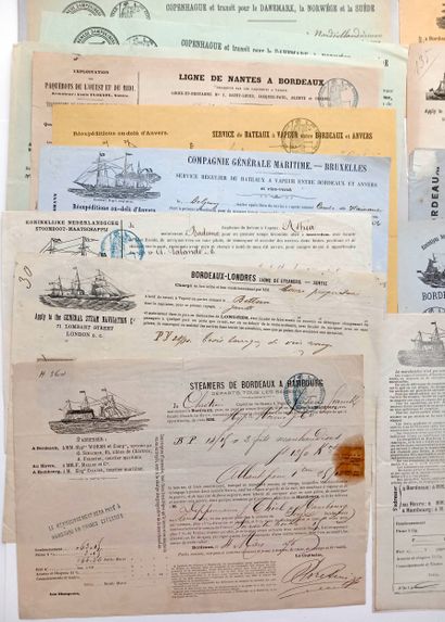 GIRONDE. BORDEAUX. MARINE. 28 Connaissements...