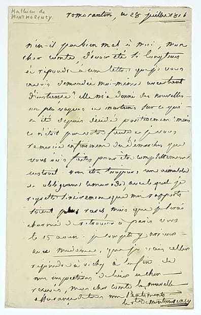 Duc de MONTMORENCY-LAVAL Mathieu Jean Félicité,...