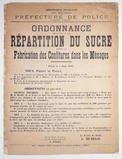 CONFITURE. « Ordonnance relative à la répartition...