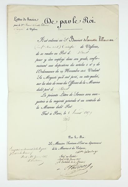 MARINE. BOUVIER DE LA MOTTE- VILLARCEAU,...