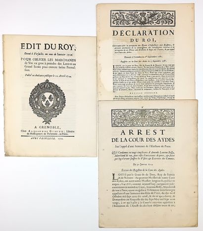 VINS ET BOISSONS. 7 Imprimés 1704 – 1781...