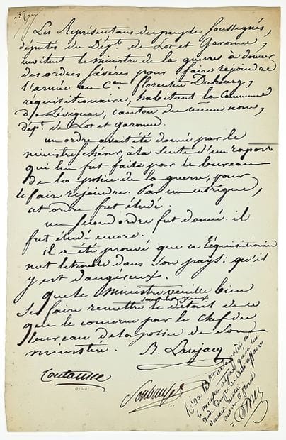 LOT-ET-GARONNE. Document signed by the People’s...