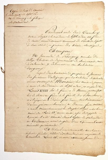 VAL D’OISE. 1814. Contemporary copy of the...