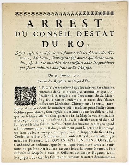 TARIF DES SALAIRES DES MÉDECINS ET CHIRURGIENS......