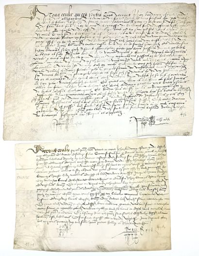 CALVADOS. Viscounty of FALAISE. 4 Parchments...