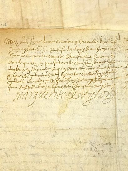 DEUX-SÈVRES. EXOUDUN. 2 Parchments from 1648...