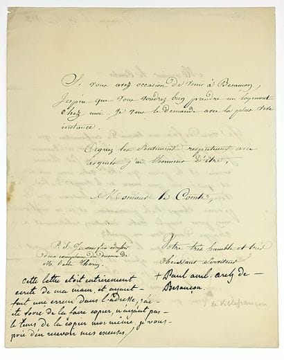 DOUBS. Paul Ambroise de VILLEFRANCON, Archbishop...