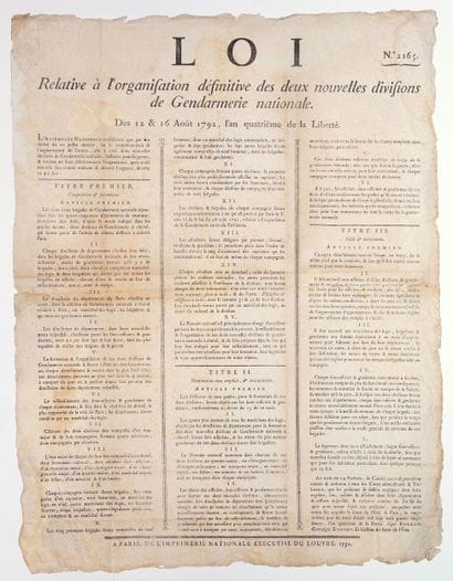 GENDARMERIE. LAW concerning the definitive...