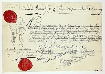 ARMY OF ROME. Certificate signed by Generals...