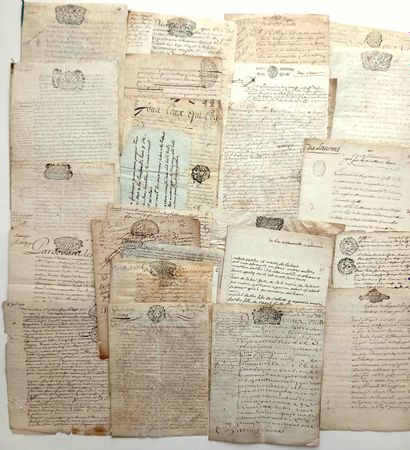 LOIRET. 24 manuscripts on parchment and paper...