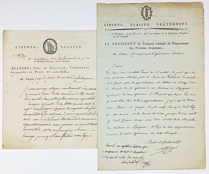 EASTERN PYRENEES. 2 Letters: Letter signed...