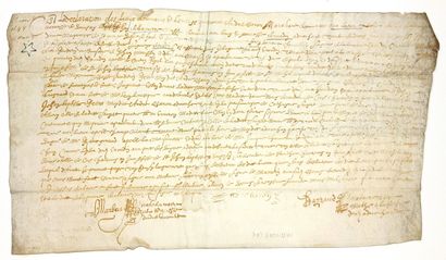 DEUX-SÈVRES. EXOUDUN. 2 Parchments from 1648...