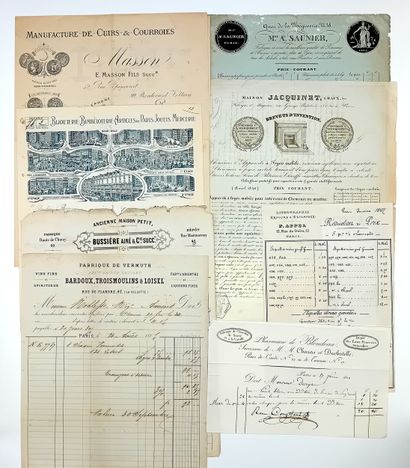 PARIS. COMMERCE. 20 Pièces XIXe (5 Prix-Courants...