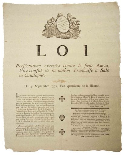 DANTON. Vignette: “French Republic, Department...