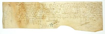 YVELINES. MORAINVILLIERS. Parchment signed...