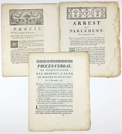 OISE. BEAUVAIS. PROCÈS. 3 Imprimés. « Précis...