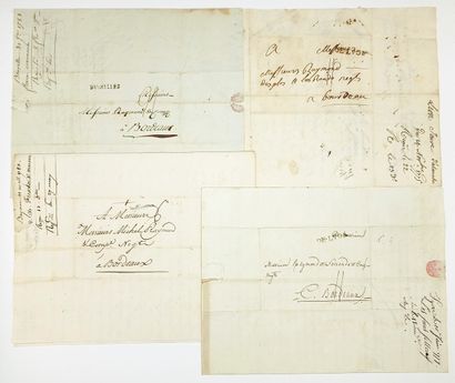 GIRONDE. COMMERCE. 4 Lettres commerciales,...
