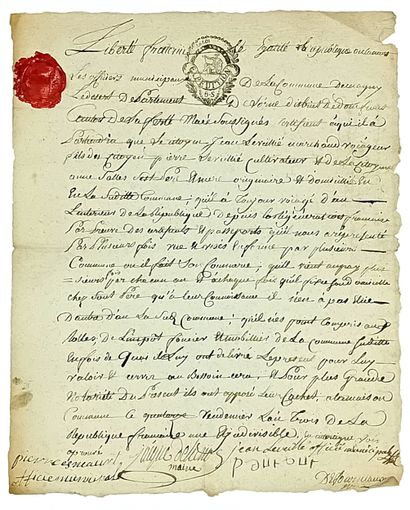 ORNE. 2 PIECES: Sale of NATIONAL PROPERTY...