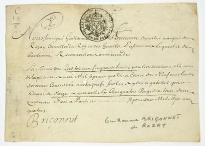 YVELINES. BRIÇONNET marquis de ROSAY. Velin...