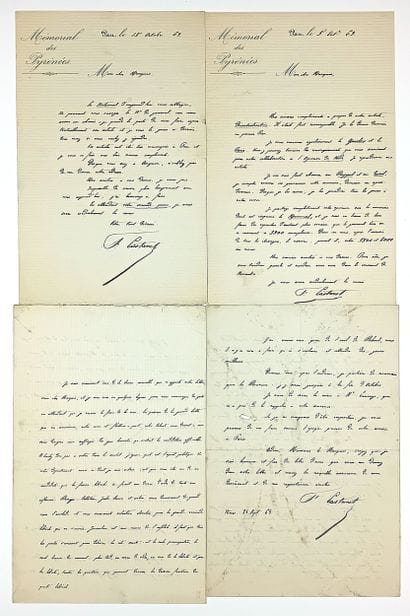 PAU. MÉMORIAL DES PYRÉNÉES. 4 lettres politiques...