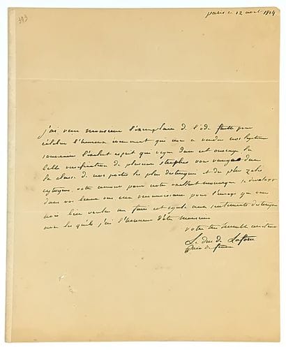Duc de LA FORCE (Louis Joseph NOMPAR DE CAUMONT)...