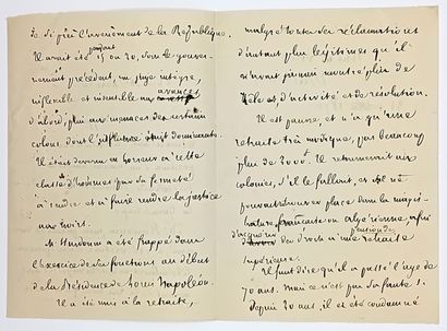 GUADELOUPE. ESCLAVAGE. Lettre du 24 Octobre...