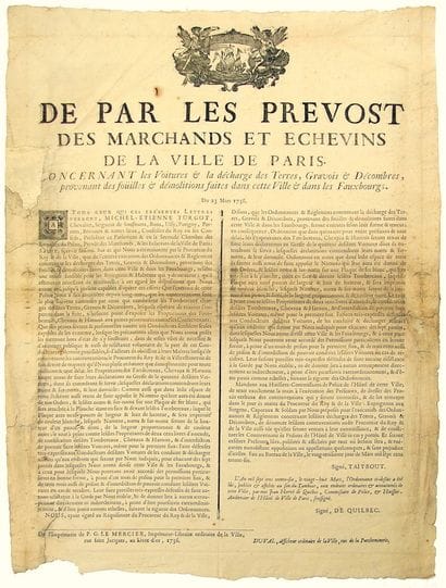 PARIS. 1736. “De par les Prévôts des Marchands...