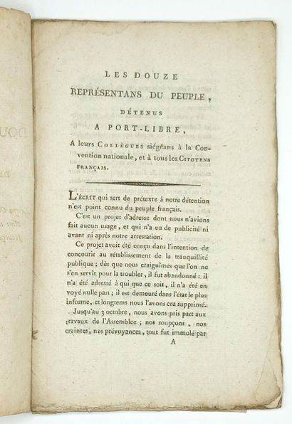 MORBIHAN. THE TERROR. “The Twelve Representatives...