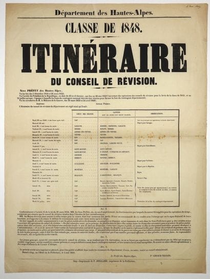 HAUTES-ALPES. CONSCRIPTION. GAP, le 4 mai...
