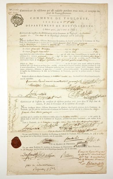 HAUTE-GARONNE. CITY OF TOULOUSE – Certificate...