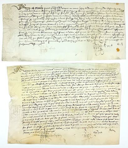 CALVADOS. Viscounty of FALAISE. 4 Parchments...