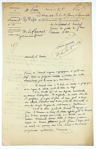 POST FROM PARIS TO PERPIGNAN. Louis Joseph...