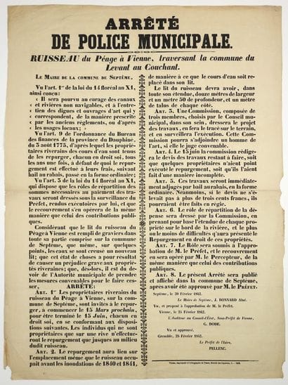 ISERE. SEVENTH. 1842. Ruisseau du Péage in...