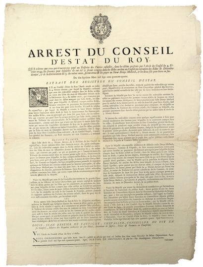 DAUPHINÉ. 1744. “Arrest du Conseil d’Estat...