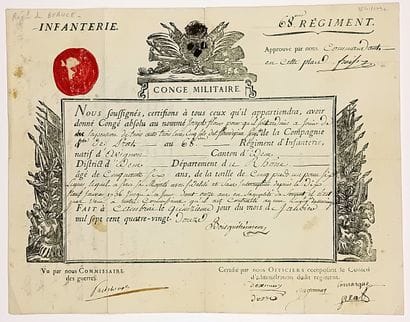 NORD. 2 Congés militaires 1790- 1792, quelques...