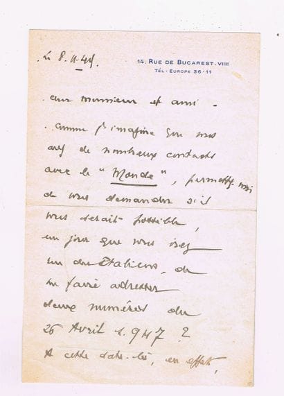 Louis BEYDTS (1895–1953, composer) / Signed...