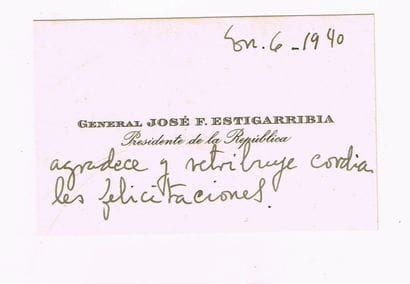 PARAGUAY – José Félix ESTIGARRIBIA (1888–1940,...