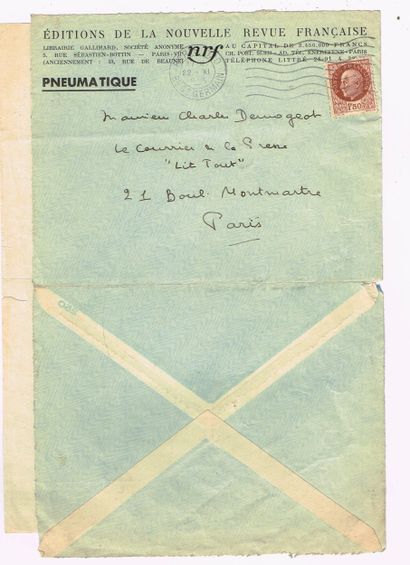 Marcel ARLAND (1899–1986, writer) / Signed...