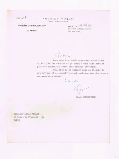 Alain PEYREFITTE (1925–1999, politician and...