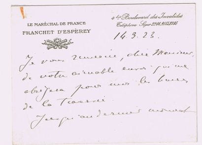 Marshal FRANCHET D'ESPEREY (Louis, 1856–1942,...