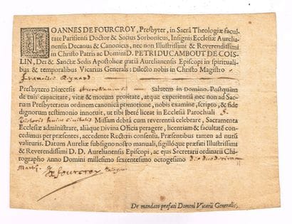 ORLEANS - Jean de FOURCROY (Canon and Dean...