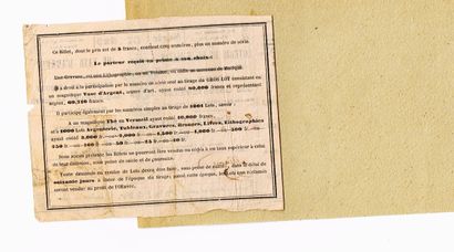 LOTTERY / Rare ticket from the “Loterie de...