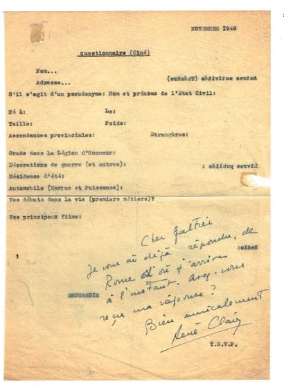 René CLAIR (1898–1981, filmmaker and screenwriter,...