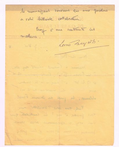 Louis BEYDTS (1895–1953, composer) / Signed...