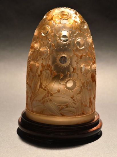 Lampe à parfum avec globe en verre à décor...