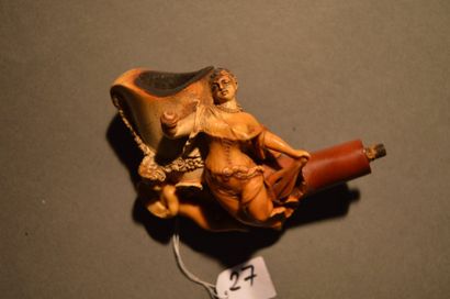 Pipe en écume de mer sculptée représentant...