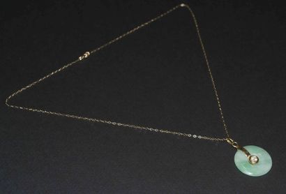 COLLIER en or jaune et son PENDENTIF BI en...