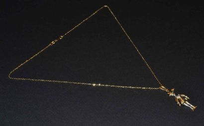 COLLIER en or jaune et son PENDENTIF ARLEQUIN...