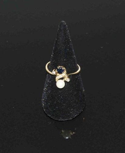BAGUE VOUS ET MOI en or jaune serti d’un...